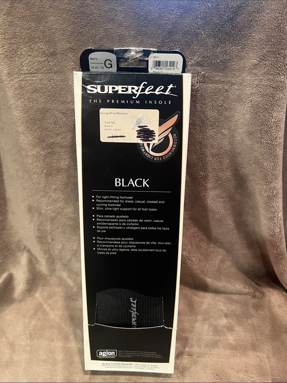 Superfeet Black Premium Insoles for Men - Athletic Support